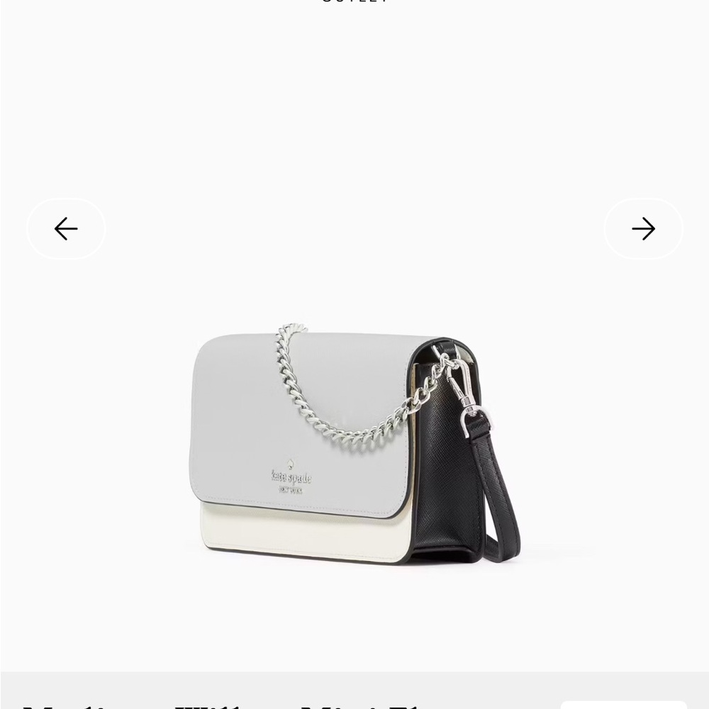NWT Kate Spade Madison Willow Mini Flap Crossbody in Gray and Cream - Picture 3 of 14